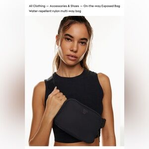 Aritzia TNA Black Nylon Crossbody Bag Fanny Pack Belt Bag